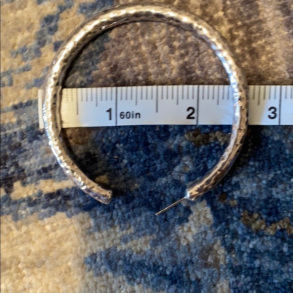 Ippolita large hammered silver hoop earrings - Picture 5 of 6